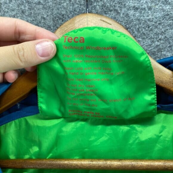 Cotopaxi Windbreaker Jacket Women XL Blue Colorblock Hooded Zipper Long Sleeve - Picture 9 of 10